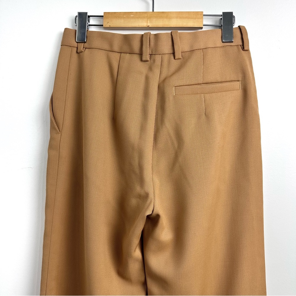 COS Wool High Rise Wide Leg Camel Trousers Sz 4 - Picture 7 of 15